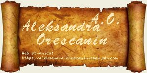 Aleksandra Oreščanin vizit kartica